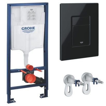 Структура за вграждане GROHE Rapid SL с квадратен бутон черен гланц 38732KV0